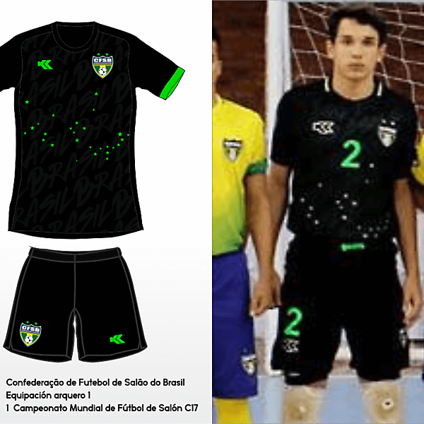 Seleçao Brasileira Futsal. C17 AMF World Cup GK kit