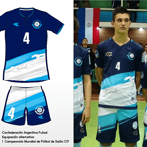 Selección Argentina Futsal. C17 AMF World Cup away kit