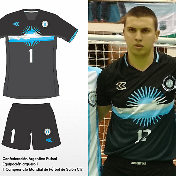 Selección Argentina Futsal. C17 AMF World Cup GK kit