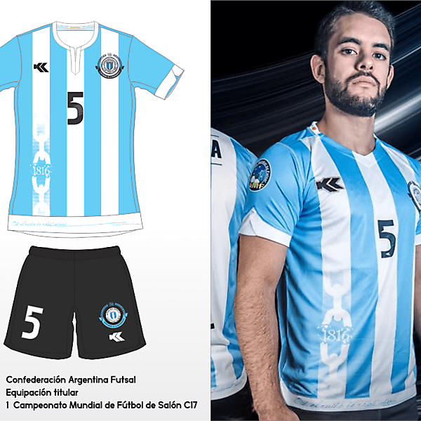 Selección Argentina Futsal. C17 AMF World Cup Home kit