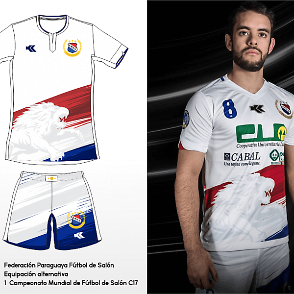 Selección Paraguaya Futsal. C17 AMF World Cup away kit
