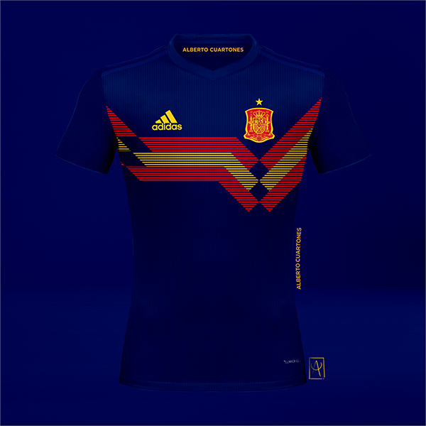 Spain adidas 70th anniversary Concept Blue Jersey