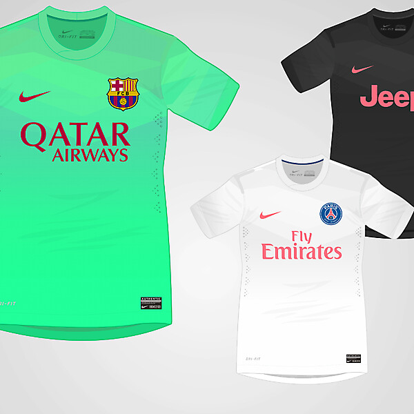 Nike Design : Barcelona , Juventus , Paris Saint-Germain