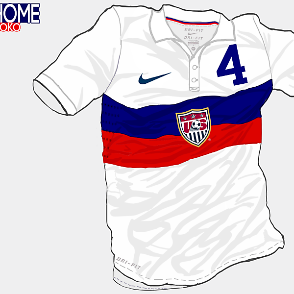 USA Home Shirt (Redo) (WC Brazil 2014)