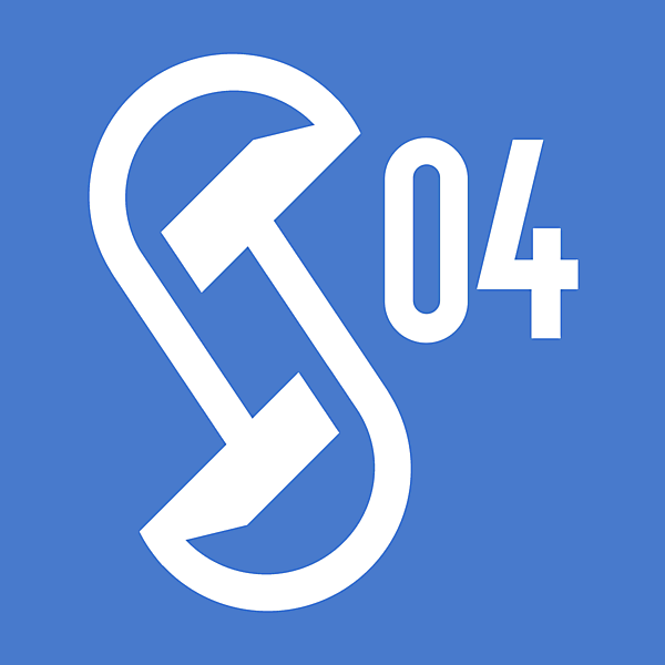 FC Schalke 04 Gelsenkirchen logo concept features opposite miners hammers.