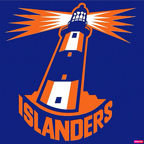 NY Islanders four Stanley Cups in a row logo concept.