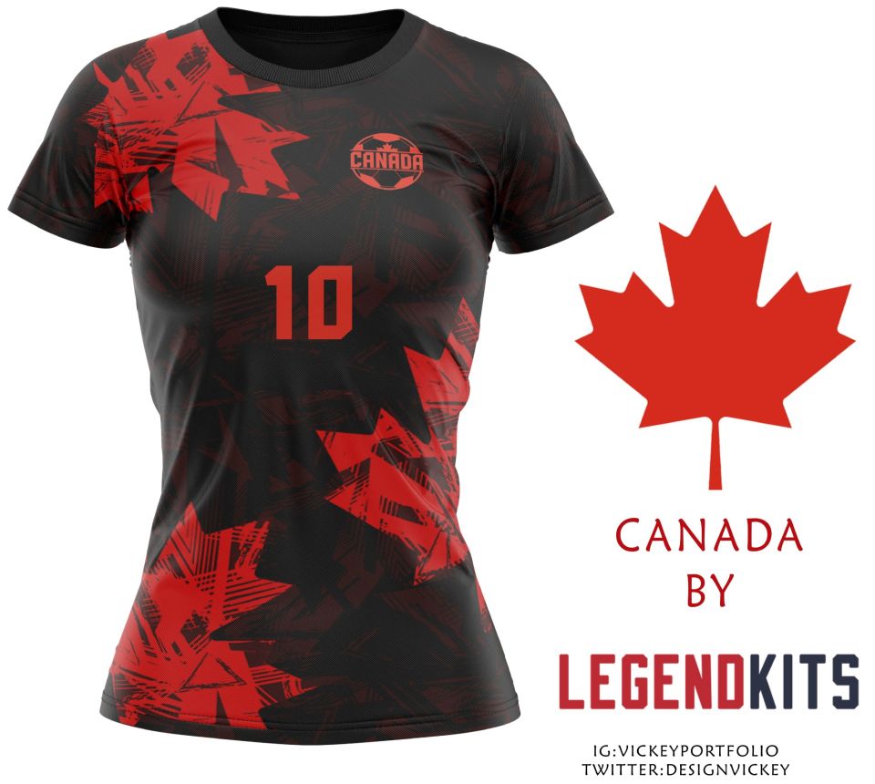 Canada women's national team concept kit design Coming soon by legend kits