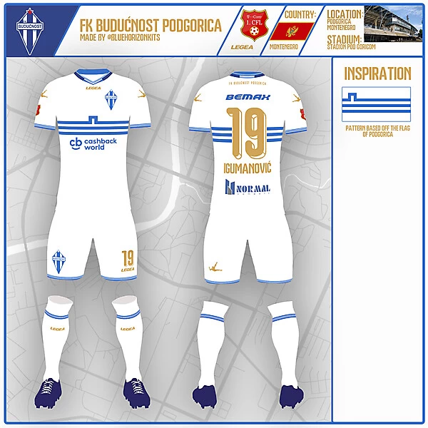 FK Budućnost Podgorica Away Kit | KOTW 55 | made by @bluehorizonkits