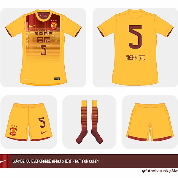 Guangzhou Evergrande away kit version 2 (NOT FOR COMP!)